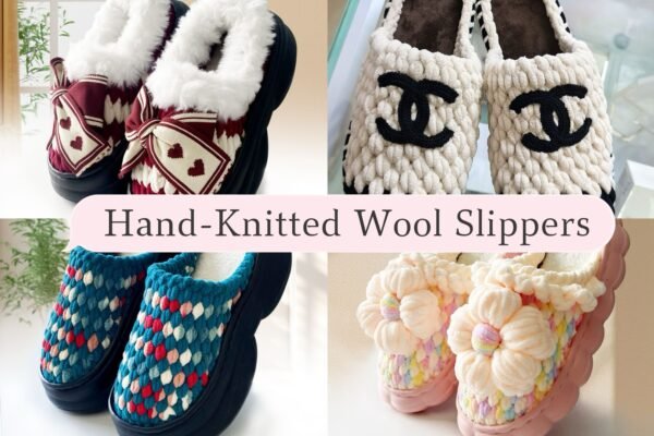 Hand-Knitted Wool Slippers